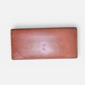 Saint Laurent YSL Brown Leather Wallet Slim Long Wallet